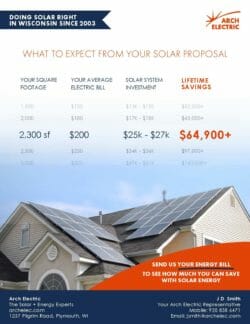Arch Electric - Wisconsin Solar Installation Experts - Residential Quote Example
