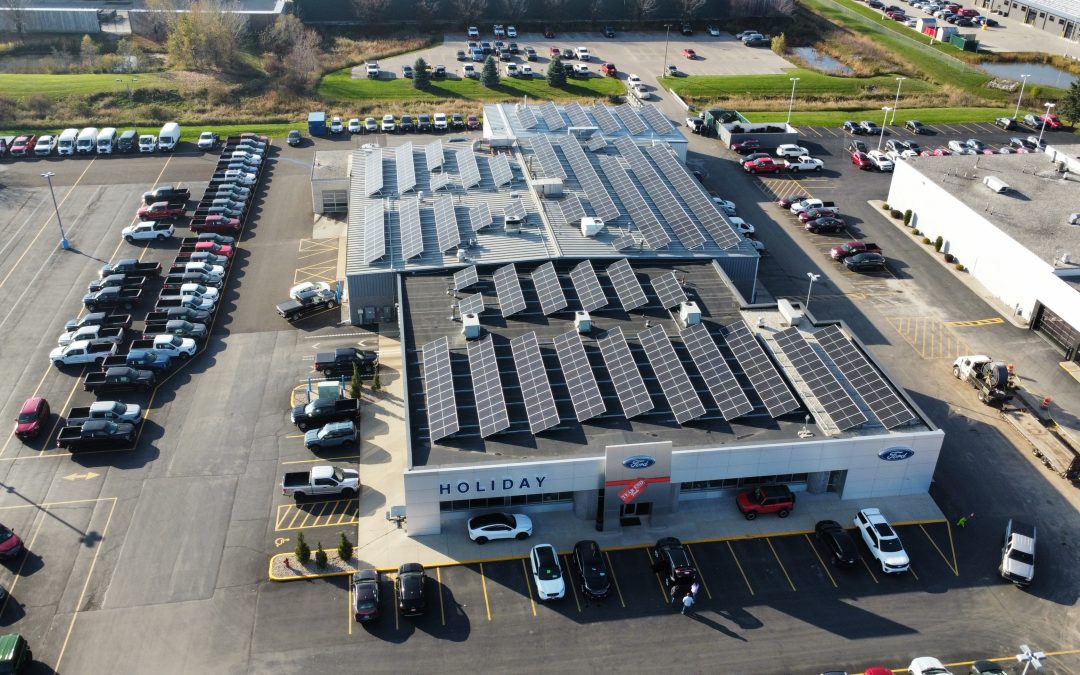 Holiday Automotive Installing Solar Arrays